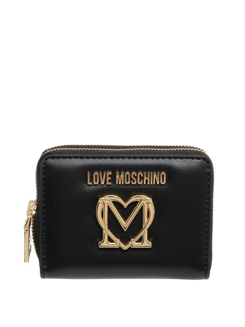 LOVE MOSCHINO GOLDEN HEART  Portfel zapinany na suwak Czarny - Portfele damskie