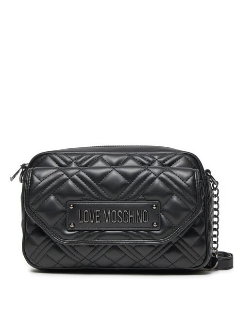 LOVE MOSCHINO QUILTED  Miniaturowa torba na aparat na ramię Czarny - Torby damskie
