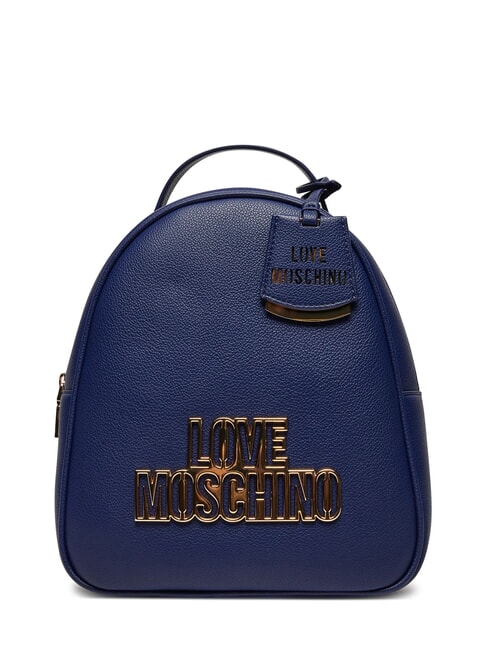 LOVE MOSCHINO GOLD LOGO Plecak niebieski - Torby damskie