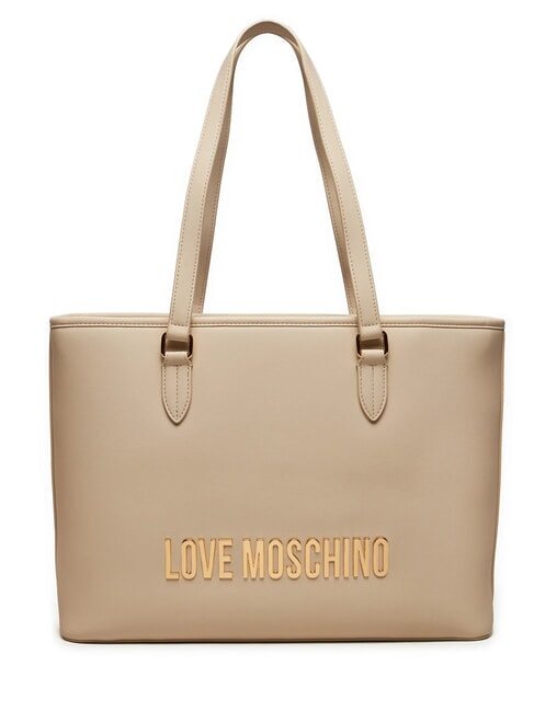 LOVE MOSCHINO LOGO LETTERING Kupujący na ramieniu kość słoniowa - Torby damskie