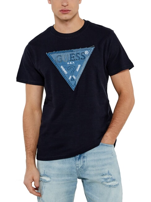 GUESS TRIANGLE Koszulka z dużym logo odrzutowiec - Koszulki męskie