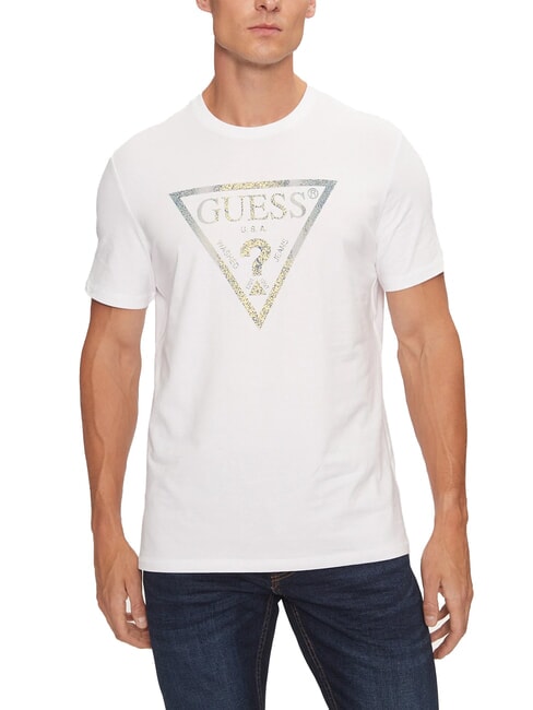 GUESS TRIANGLE Koszulka z nadrukiem maxi czysto biały - Koszulki męskie
