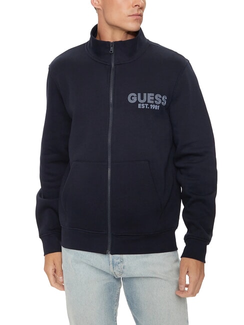 GUESS CLASSIC Bluza z wysokim kołnierzem i zamkiem błyskawicznym inteligentnyniebieski - Bluzy męskie