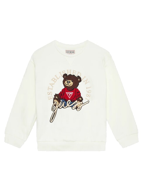GUESS KIDS Bluza oversize z haftem kremowy białawy - Bluzy dziecięce