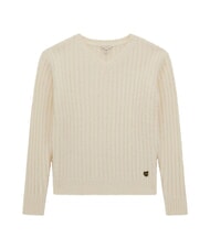GUESS KIDS Sweter żebrowany z dekoltem w serek - Swetry dziecięce
