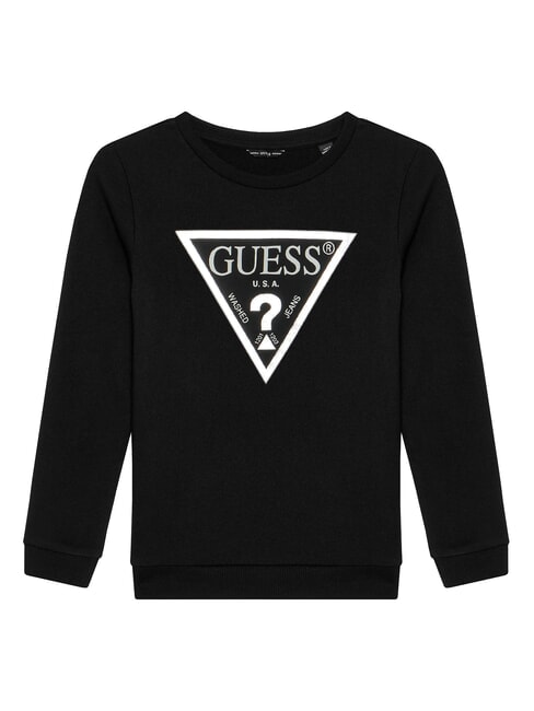 GUESS CORE KIDS Bluza z nadrukowanym logo w kształcie trójkąta kruczoczarny z szronem - Bluzy dziecięce