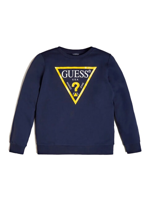 GUESS CORE KIDS Bluza z długim rękawem i nadrukowanym logo niebieski pokład - Bluzy dziecięce