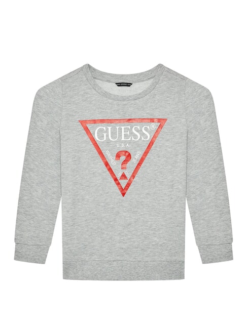 GUESS CORE KIDS Bluza z długim rękawem i nadrukowanym logo jasnoszary melanż - Bluzy dziecięce