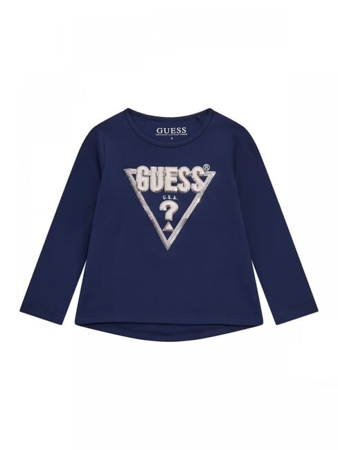 GUESS KIDS Sweter z długim rękawem i okrągłym dekoltem sekretny błękit - Koszulka dziecięca