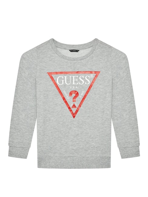 GUESS CORE KIDS Bluza z okrągłym dekoltem i trójkątnym logo jasnoszary melanż - Bluzy dziecięce