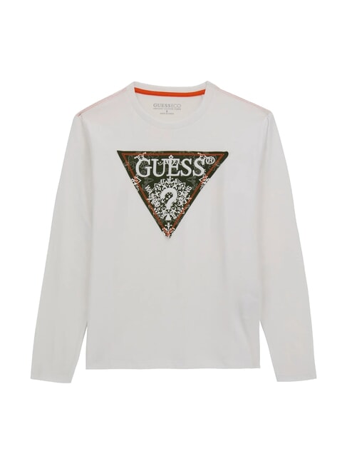 GUESS KIDS Koszulka z naszywką z logo czysto biały - Koszulka dziecięca