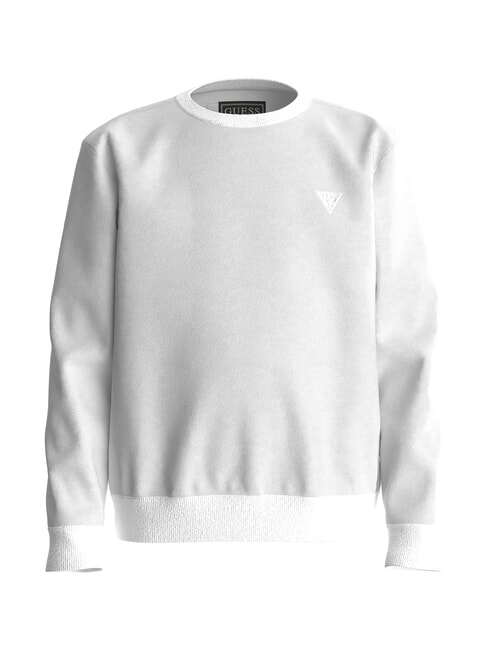 GUESS KIDS Bluza oversize z wytłoczonym logo czysto biały - Bluzy dziecięce