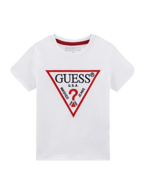 GUESS KIDS Koszulka z kultowym nadrukiem czysto biały - Koszulka dziecięca