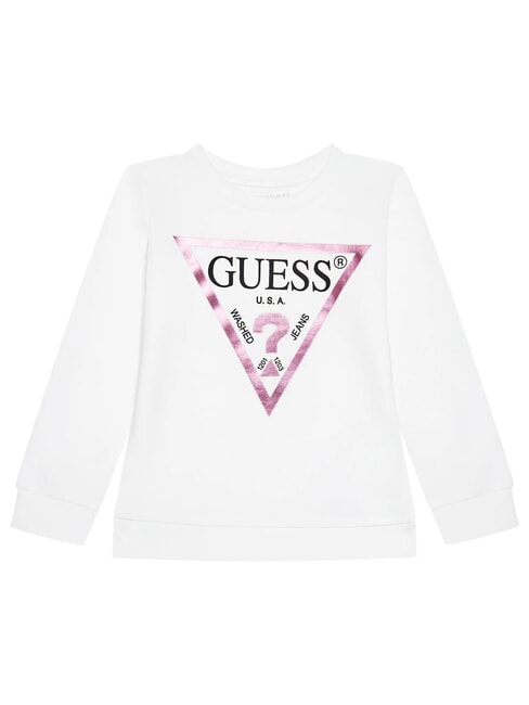 GUESS CORE KIDS Bluza z okrągłym dekoltem i nadrukiem prawdziwa biel a000 - Bluzy dziecięce