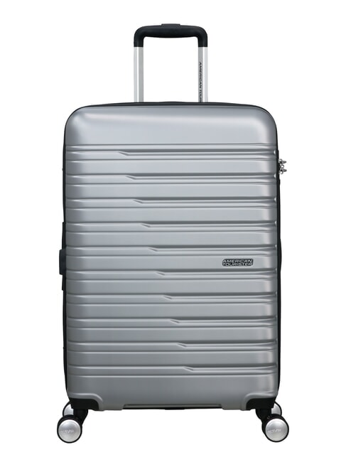 AMERICAN TOURISTER FLASHLINE Średni wózek rozszerzalny niebo srebrne - Wózki twarde