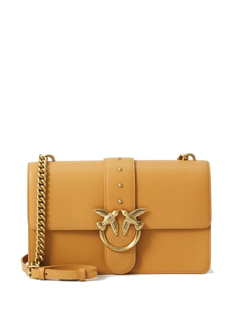 PINKO CLASSIC LOVE BAG Jedna prosta torba nugat-antyczne złoto - Torby damskie