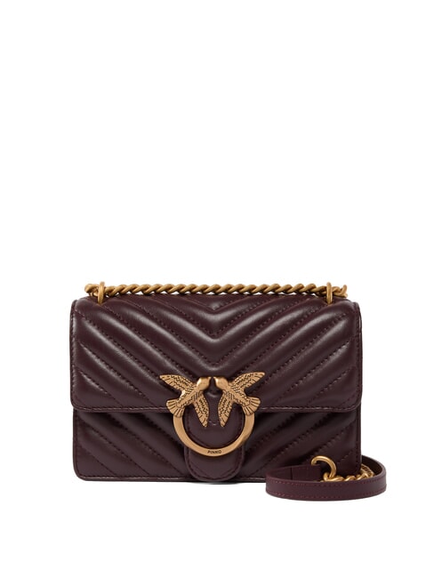 PINKO MINI LOVE BAG Jedna torba w jodełkę winogrona catawba-antyczne złoto - Torby damskie