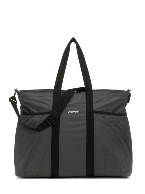 KWAY SAINT MALO Duża torba plażowa shopper z 3 piórnikami zielono-czarny - Torby damskie