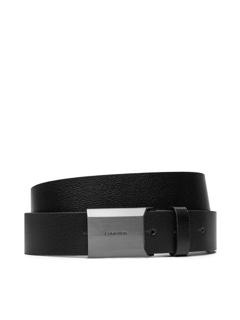 CALVIN KLEIN BELEVED PLAQUE Regulowany pas z płytką czarny - Paski