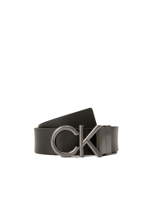 CALVIN KLEIN CK METAL BOMBE MONO Pasek dwustronny i regulowany ck czarny gładki/klasyczny mono - Paski