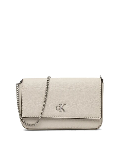 CALVIN KLEIN MINIMAL MONOGRAM Mała torba na ramię brzoza srebrna - Torby damskie