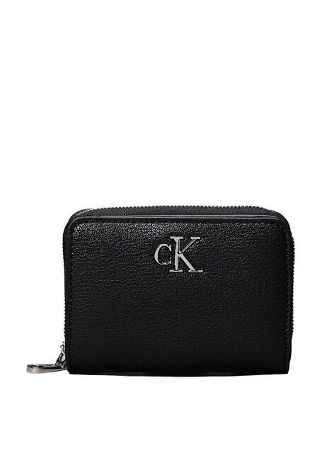 CALVIN KLEIN MINIMAL MONOGRAM Średni portfel na czarno - Portfele damskie
