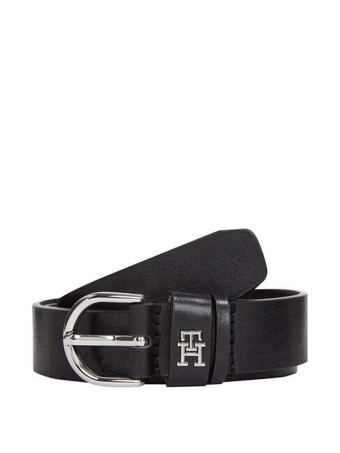 TOMMY HILFIGER ESSENTIAL EFFORTLESS Pasek skórzany czarny - Paski