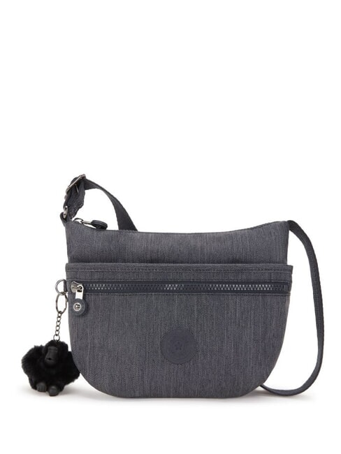 KIPLING ART S Torebka na ramię z jeansu z kieszenią Aktywny denim - Torby damskie