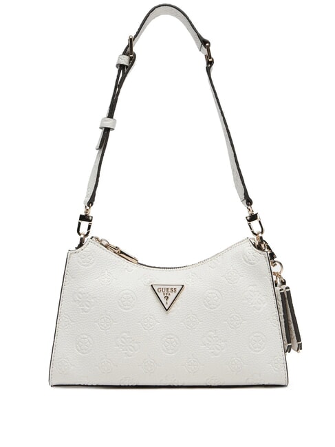 GUESS CRESIDIA Embossed logo shoulder bag BIAŁY - Torby damskie