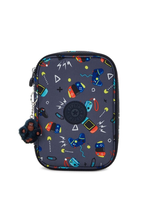 KIPLING 100 PENS Duży piórnik szary do gier - Piórniki i akcesoria