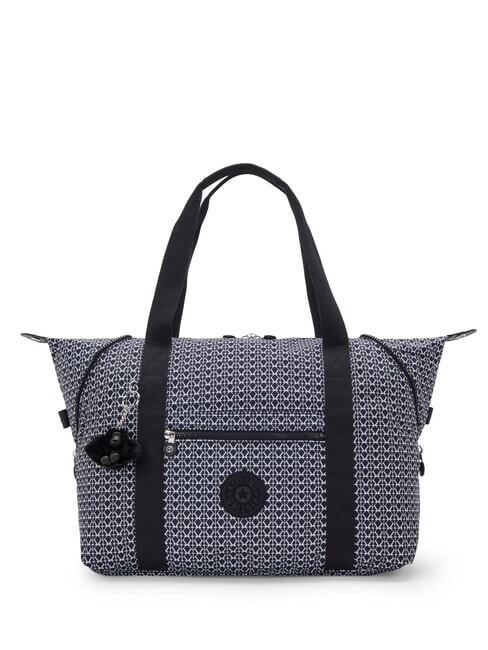 KIPLING ART Duża torba na ramię nadruk sygnatury - Torby damskie