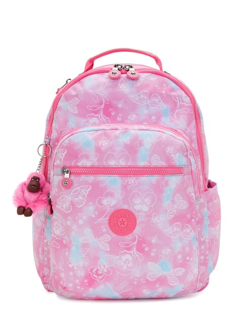 KIPLING SEOUL KIDS Plecak na laptopa 15" chmury ogrodowe - Plecaki szkolne i rekreacyjne