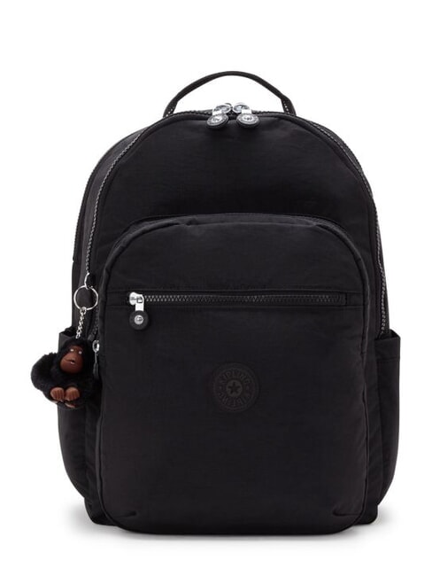 KIPLING SEOUL Plecak z kieszenią na laptopa 15" prawdziwa czerń - Plecaki szkolne i rekreacyjne