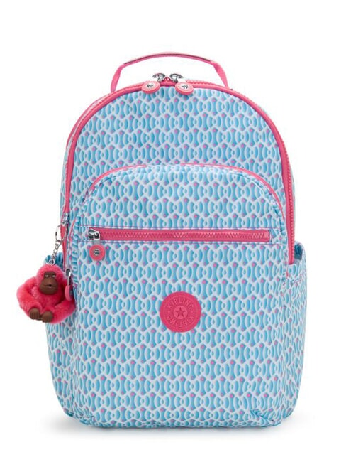 KIPLING SEOUL COLLEGE Plecak z kieszenią na laptopa 15" marzycielska kombinacja geo - Plecaki szkolne i rekreacyjne