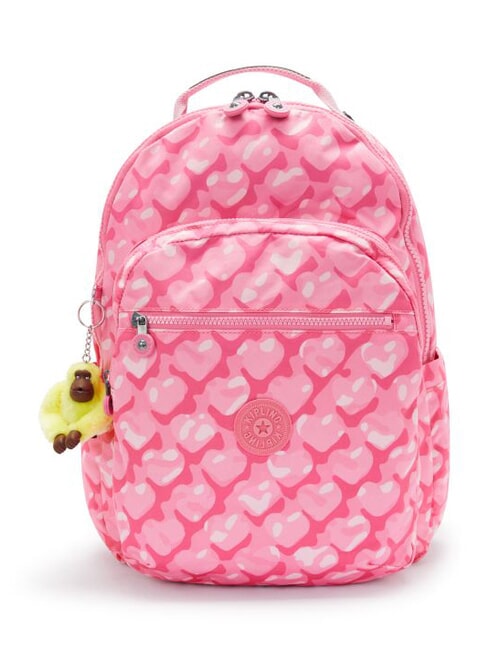 KIPLING SEOUL LAP Plecak z kieszenią na laptopa 15" urocze serca - Plecaki szkolne i rekreacyjne