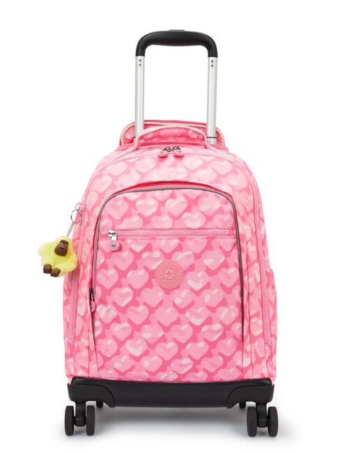 KIPLING NEW ZEA Plecak na kółkach z uchwytem na laptopa urocze serca - Plecaki z wózkiem