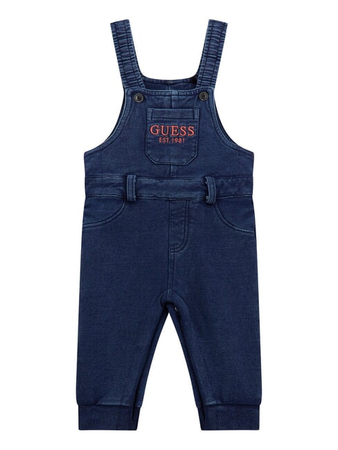 GUESS KIDS Kombinezon dżinsowy niebiesko-czarny indygo wa - Pajacyki i ubranka dla niemowląt