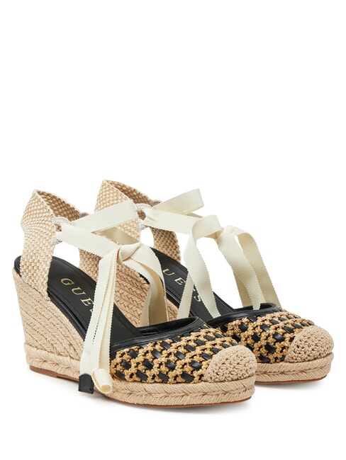 GUESS CYRENAM  Wysokie sandały espadryle CZARNY - Buty damskie