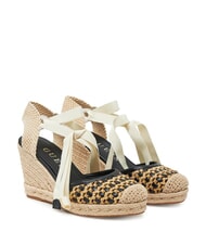 GUESS CYRENAM  Wysokie sandały espadryle CZARNY - Buty damskie - 1