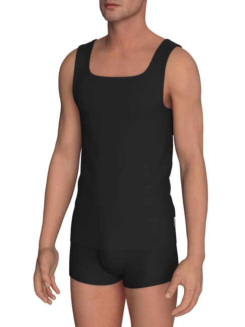 BIKKEMBERGS NEW CLASSIC Prążkowany top na ramiączkach czarny - Koszulki męskie