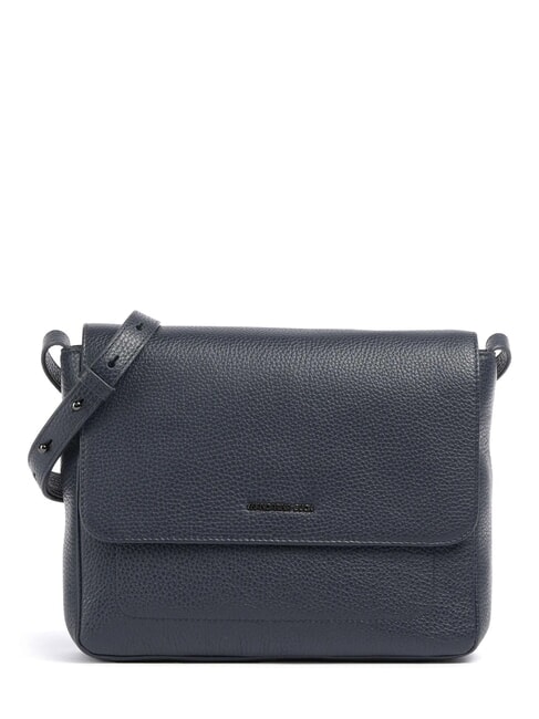 MANDARINA DUCK MELLOW LEATHER Skórzana torba na ramię z klapką sukienka niebieska - Torby damskie