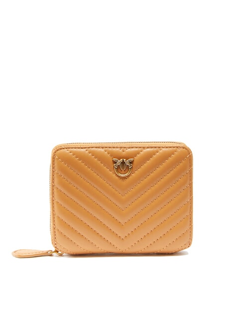 PINKO TAYLOR Quilted Portfel zapinany na suwak nugat-antyczne złoto - Portfele damskie