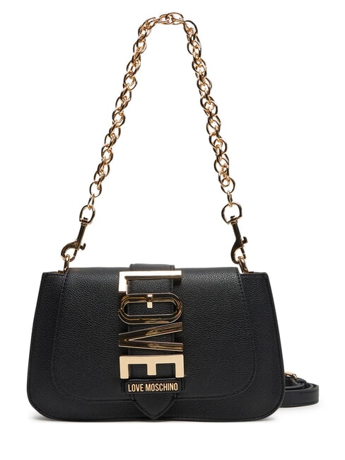 LOVE MOSCHINO VERTICAL LOGO Torba na ramię z paskiem na ramię Czarny - Torby damskie