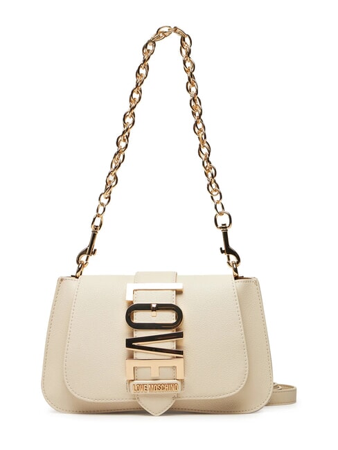 LOVE MOSCHINO VERTICAL LOGO Torba na ramię z paskiem na ramię kość słoniowa - Torby damskie