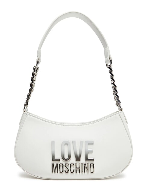 LOVE MOSCHINO MIDDLE CHAIN Torba na ramię biały - Torby damskie