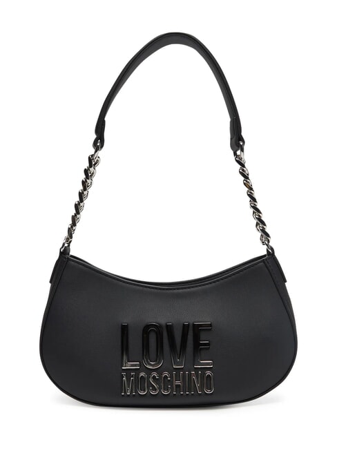 LOVE MOSCHINO MIDDLE CHAIN Torba na ramię Czarny/Czarny - Torby damskie