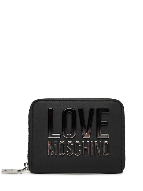 LOVE MOSCHINO ZIP AROUND Portfel Czarny/Czarny - Portfele damskie