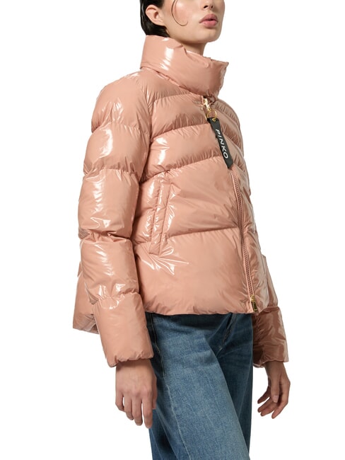 PINKO MIRCO Kurtka puchowa Crystal Nylon Caban brzoskwiniowo-beżowy - Kurtki puchowe damskie