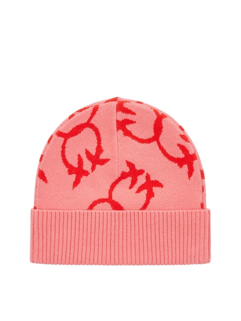PINKO FRAPPATO Czapka żakardowa z monogramem różowy/czerwony - Włosy