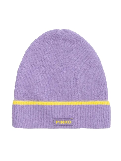 PINKO SERRADE Czapka beanie z mankietem wielokolorowy liliowy/żółty - Włosy